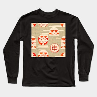 Orange paper pattern art 24 regular grid Long Sleeve T-Shirt